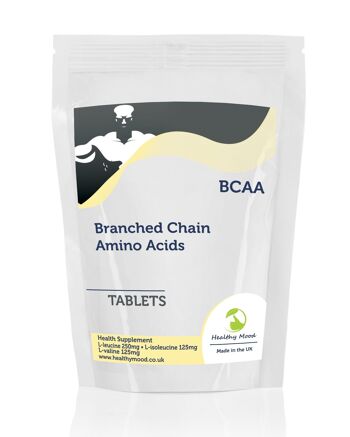 Pack de recharge de 180 gélules de comprimés d'acides aminés à chaîne ramifiée BCAA 1