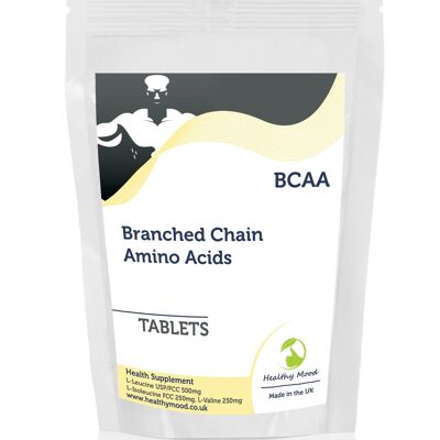 BCAA Aminoácidos de cadena ramificada, 500 cápsulas, paquete de recarga