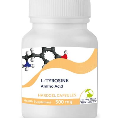 Cápsulas de 500 mg de aminoácido L-tirosina