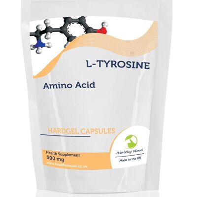 L-Tyrosine Acide Aminé 500mg Capsules 30 Comprimés Recharge