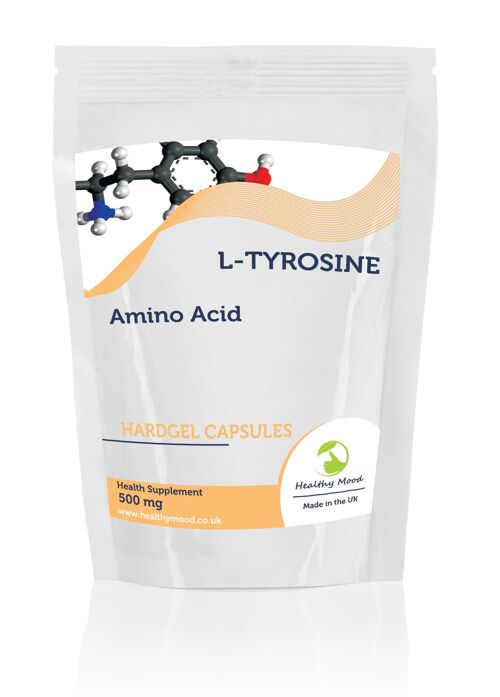 L-Tyrosine Amino Acid 500mg Capsules 90 Tablets Refill Pack
