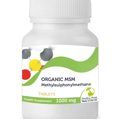 MSM orgánico metilsulfonilmetano 1000 mg comprimidos paquete de recarga de 120 comprimidos