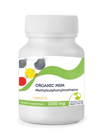 MSM Bio Méthylsulfonylméthane 1000mg Comprimés 180 Comprimés Recharge Pack