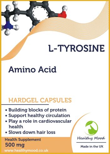 L-Tyrosine Acide aminé 500mg Capsules (1) 120 1