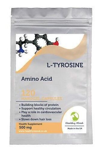 L-Tyrosine Acide aminé 500mg Capsules (1) 120 2
