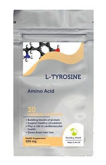 L-Tyrosine Acide aminé 500mg Capsules (1) 30 2
