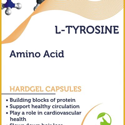 L-Tyrosine Acide aminé 500mg Capsules (1) 90