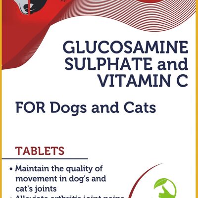 GLUCOSAMINE SULPHATE 300mg VITAMIN C Hunde und Katzen Tabletten (1) 120