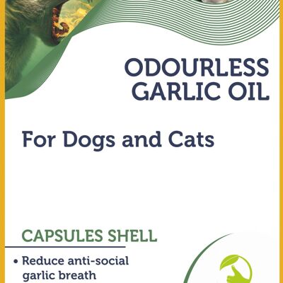 Geruchloses Knoblauchöl 2 mg Kapseln für Hunde und Katzen (1) 120 Kapseln