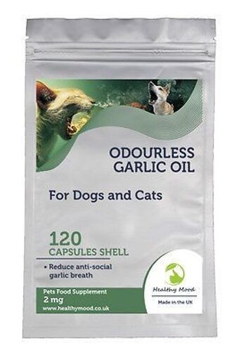 Huile d'ail inodore 2mg Chiens et Chats Capsules (1) 120 Capsules 2