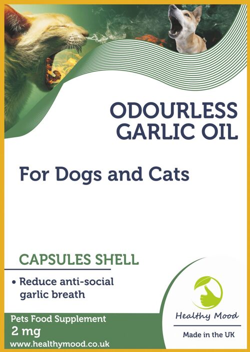 Odourless Garlic Oil 2mg Dogs and Cats Capsules (1) 30 Capsules