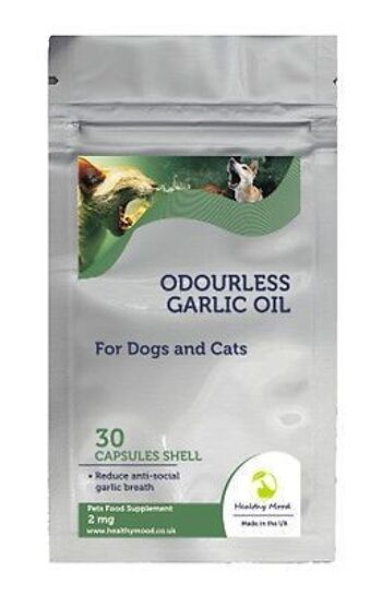 Huile d'ail inodore 2mg Chiens et Chats Capsules (1) 30 Capsules 2