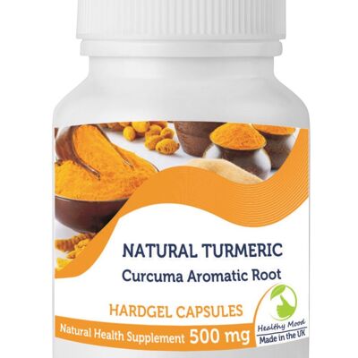 Cúrcuma Aromática Curcuma Root 500 mg Hardgel Cápsulas Paquete de recarga de 120 cápsulas
