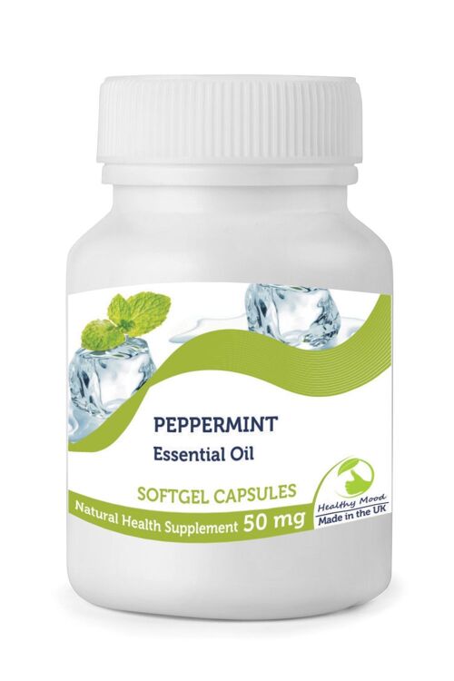 Pure Natural Peppermint Essential Oil 50mg Capsules 180 Tablets Refill Pack