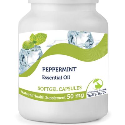 Pure Natural Peppermint Essential Oil 50mg Capsules 500 Capsules Refill Pack