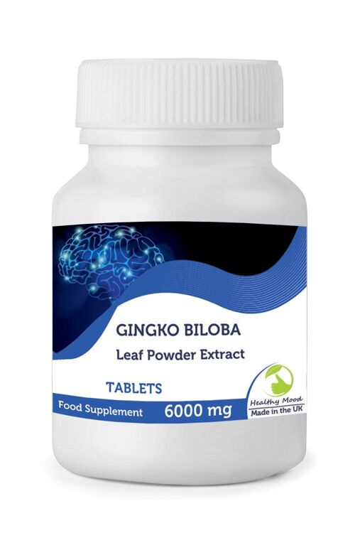 Ginkgo Biloba Herb Extract 6000mg Tablets 30 Tablets BOTTLE