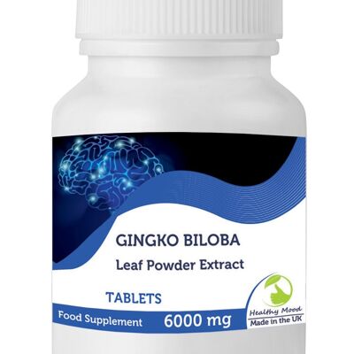 Extracto de hierba de Ginkgo Biloba 6000 mg comprimidos 30 comprimidos BOTELLA