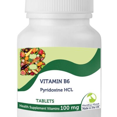 Vitamina B6 Piridoxina HCL 100 mg Comprimidos 30 Comprimidos BOTELLA