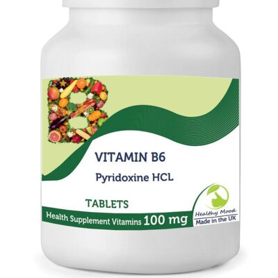 Vitamin B6 Pyridoxine HCL 100mg Tablets 500 Tablets BOTTLE