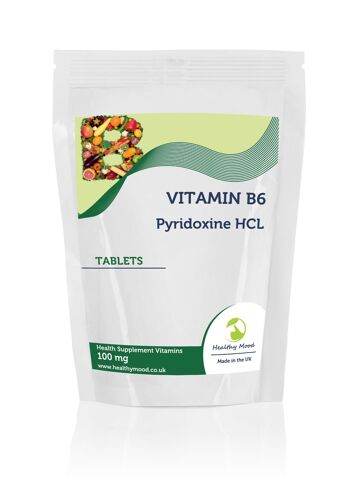 Vitamine B6 Pyridoxine HCL 100mg Comprimés 60 Comprimés Recharge 1