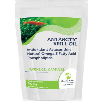 Aceite de krill antártico 500 mg Cápsulas Paquete de recarga de 30 cápsulas