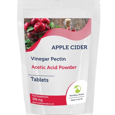 Vinagre de sidra de manzana, pectina de 500 mg, 250 comprimidos, paquete de recarga