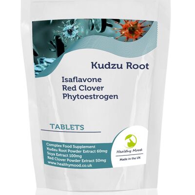 Kudzu Root Soya Isaflavone Red CloverTablets 60 Tablets Refill Pack