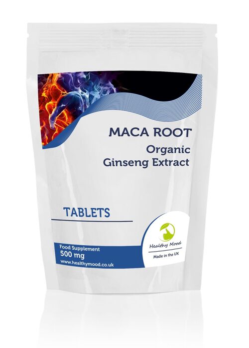 Maca Root Extract Ginseng 500mg Tablets 180 Tablets Refill Pack
