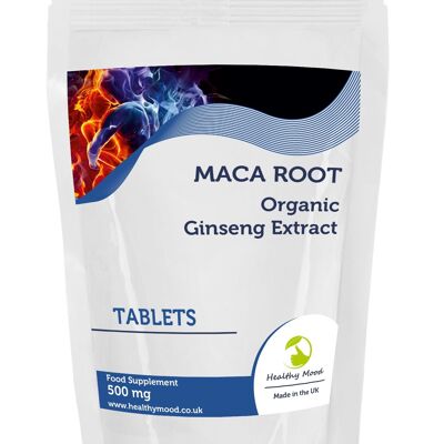 Extracto de raíz de maca Ginseng 500 mg Comprimidos Paquete de recambio de 250 comprimidos