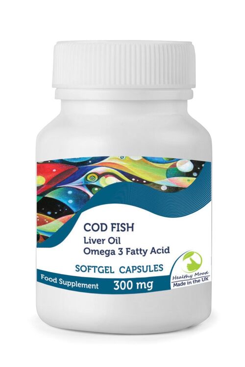 Cod Fish Liver Oil 300mg Capsules 1000 Capsules Refill Pack