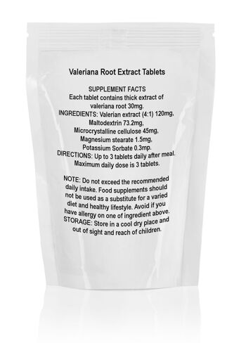 Comprimés d'extrait de racine de valériane 3