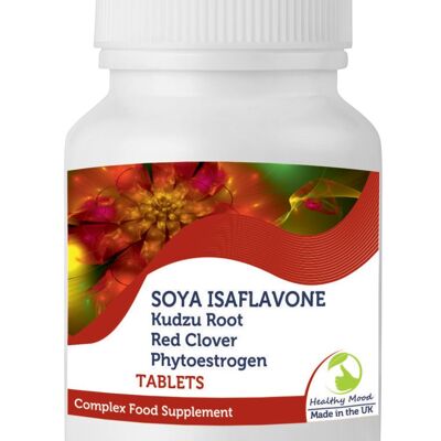 Soia Isaflavone Radice di Kudzu Trifoglio Rosso Compresse Confezione Ricarica 60 Compresse