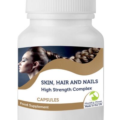 Cheveux Peau Ongles Complexe Multivitaminé Capsules 60 Capsules Recharge