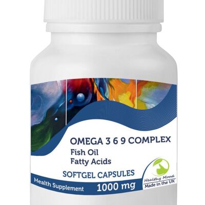 Omega 3 6 9 Complex 1000mg Fish Oil Capsules 180 Capsules Refill Pack