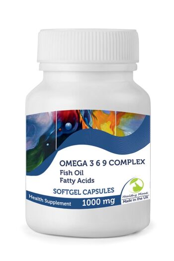 Omega 3 6 9 Complex 1000mg Capsules d'huile de poisson 30 Capsules Recharge 1