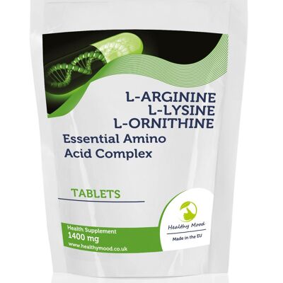 L-Arginina L-Lisina L-Ornitina Tabletas 30 Tabletas Recambio Paquete