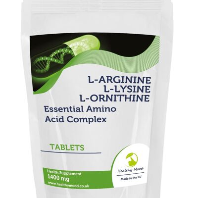 L-Arginina L-Lisina L-Ornitina Tabletas 250 Tabletas Recambio Paquete