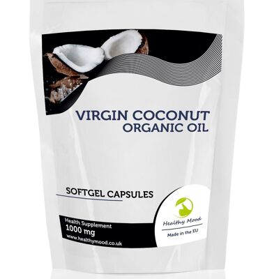 Aceite de coco virgen 1000 mg Cápsulas 90 Cápsulas Recambio Paquete