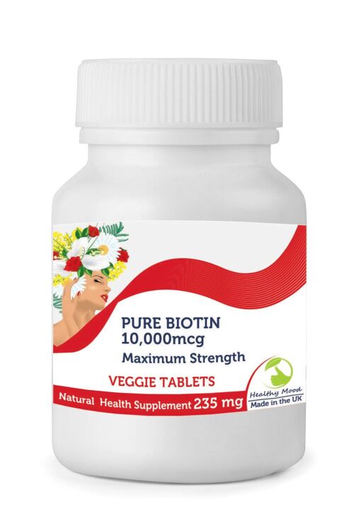 Biotin 10,000mcg 235mg Tablets 30 Tablets BOTLLE