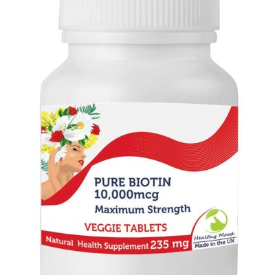 Biotin 10,000mcg 235mg Tablets 30 Tablets BOTLLE