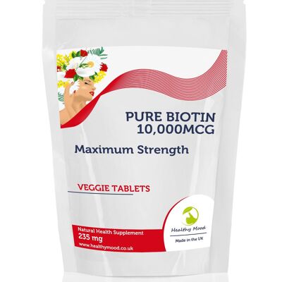 Biotina 10,000mcg 235 mg Tabletas 30 Tabletas Paquete de recarga