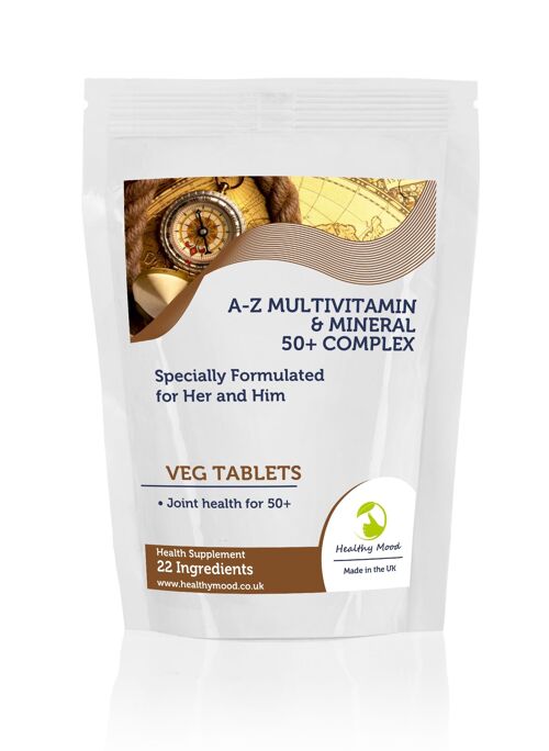 50+ Plus A-Z Multivitamin & Mineral Tablets 22 Ingredients 500 Tablets Refill Pack