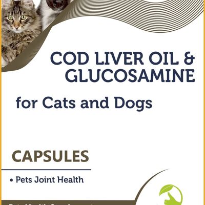 Fegato di Merluzzo & Glucosamina per Gatti e Cani Compresse Salute Articolare 120