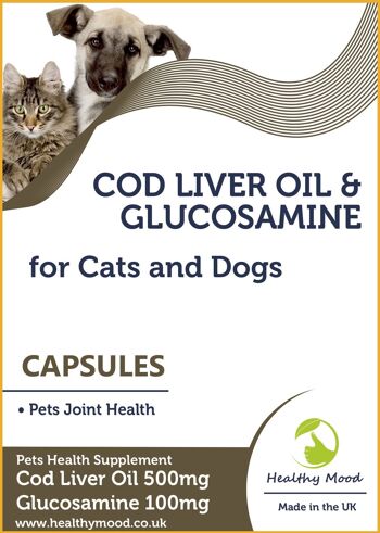 Foie de Morue & Glucosamine pour Chats et Chiens Comprimés Santé des articulations 30