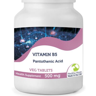 Vitamin B5 PANTOTHENIC ACID 500mg Tablets 30 Tablets Refill Pack