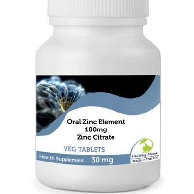 Zinc Citrate 30mg Zn Element Tablets 1000 Tablets Refill Pack