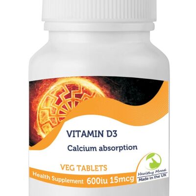 Tabletas de vitamina D3 600IU 15MCG