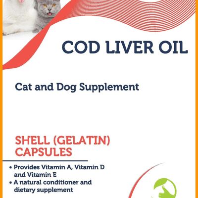 Cod Liver Oil Cat and Dog Vitamins Capsules (1) 120 Capsules
