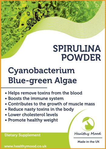 Spiruline en poudre d'algues bleu-vert 100g 1