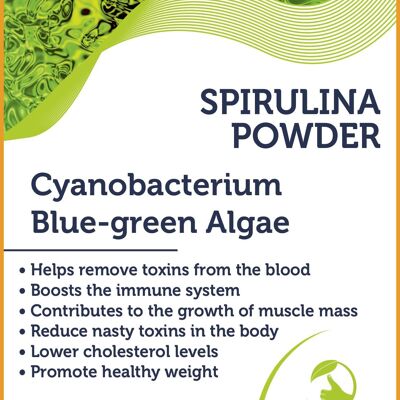 Muestra de alga verde azulada en polvo de espirulina (5-10 g)